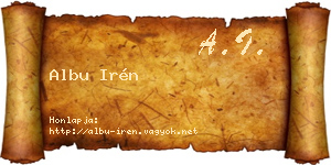 Albu Irén névjegykártya